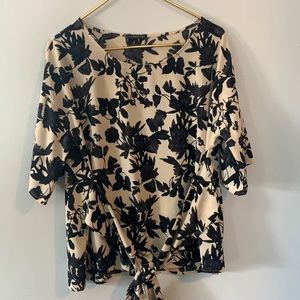 Tan and black flower Blouse